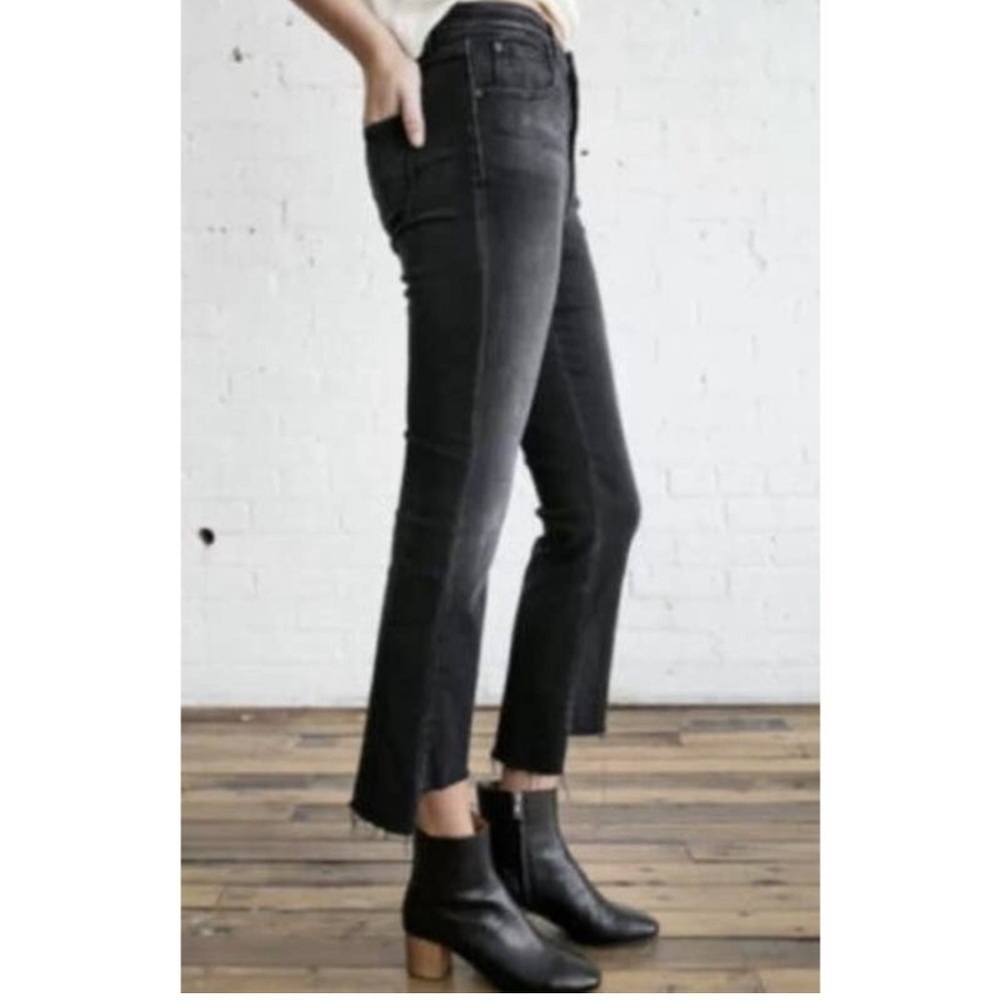 Closed Rose Black Slim Fit High Rise Jeans Raw Hem